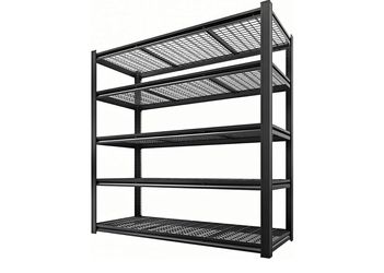 5-Tier Heavy Duty Garage Shelving, 5,000 Ibs Capacity Adjustable Metal Storage Shelving Unit for Garage, Basement, Warehouse & Workshop, 55" W × 24" D