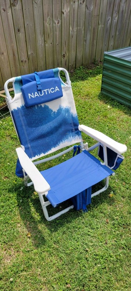 Nautica Folding Beach Chair with Backpack Straps