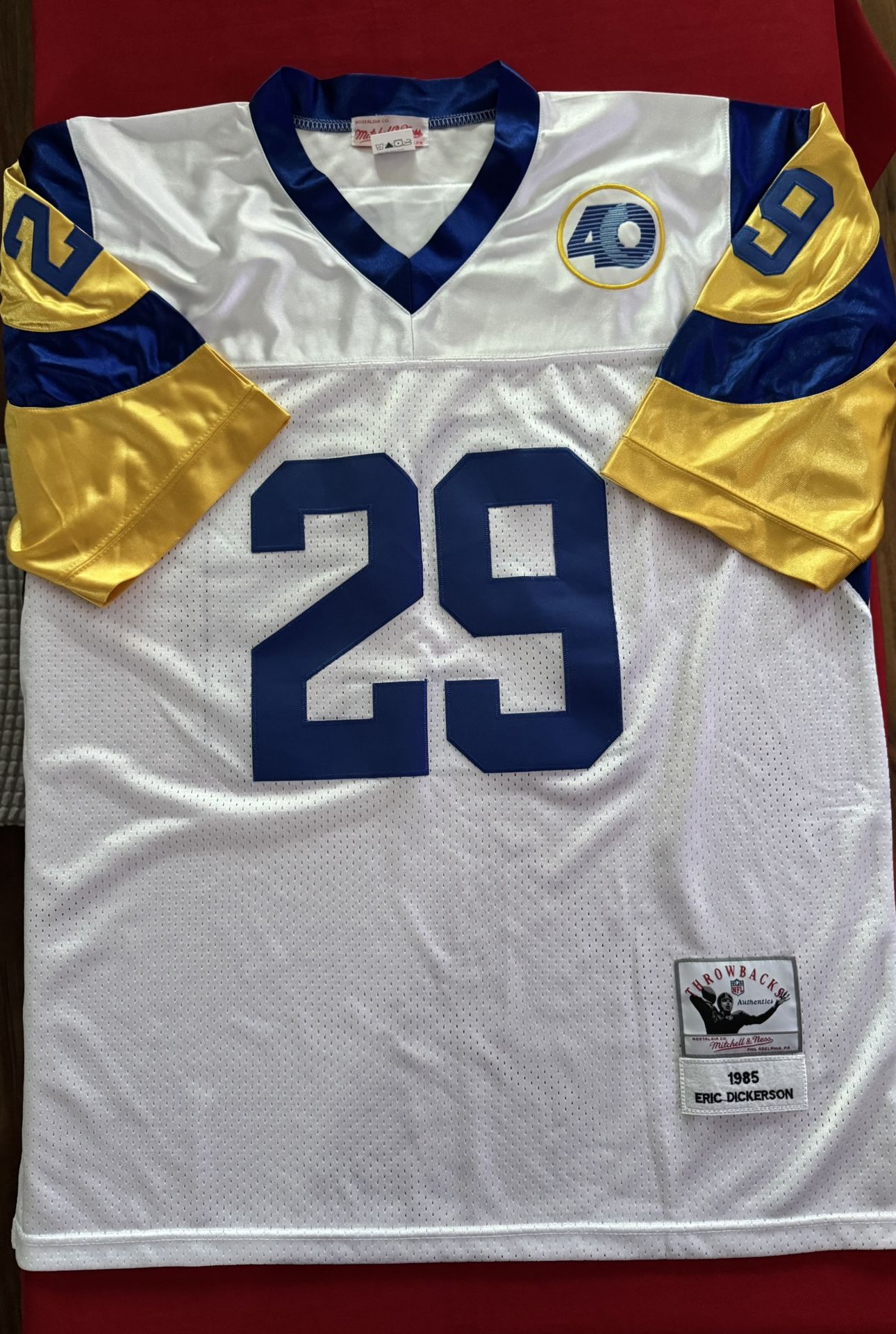 NFL Throwbacks 1985 29 ERIC DICKERSON L.A. Rams Jersey  Size 52 Mitchell & Ness