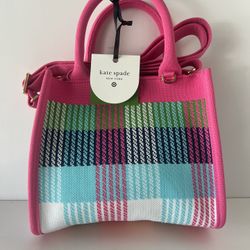Kate Spade New York x Target Pink Plaid Knit Crossbody Bag  OBO
