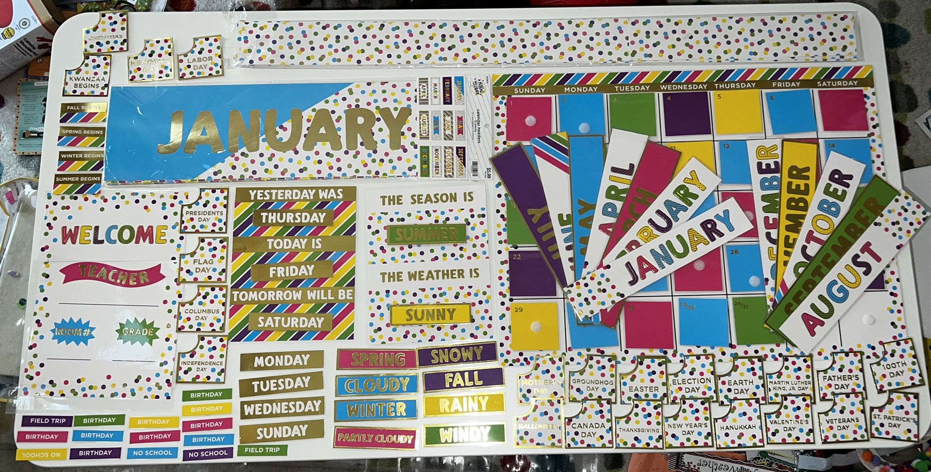 Classroom Bulletin Board Calendar Laminated