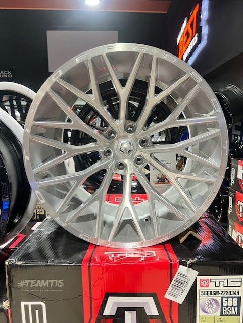TIS 566BSM 22X12 -44 SILVER . WHEELS + TIRES +PACKAGES