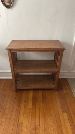 Solid Wood Console Table with 2 Shelves