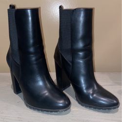 Black Ankle High Heel Boots Size 9 Women’s