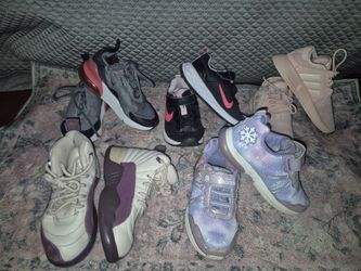Girls shoe lot five pairs Nike Jordan Adidas size 11