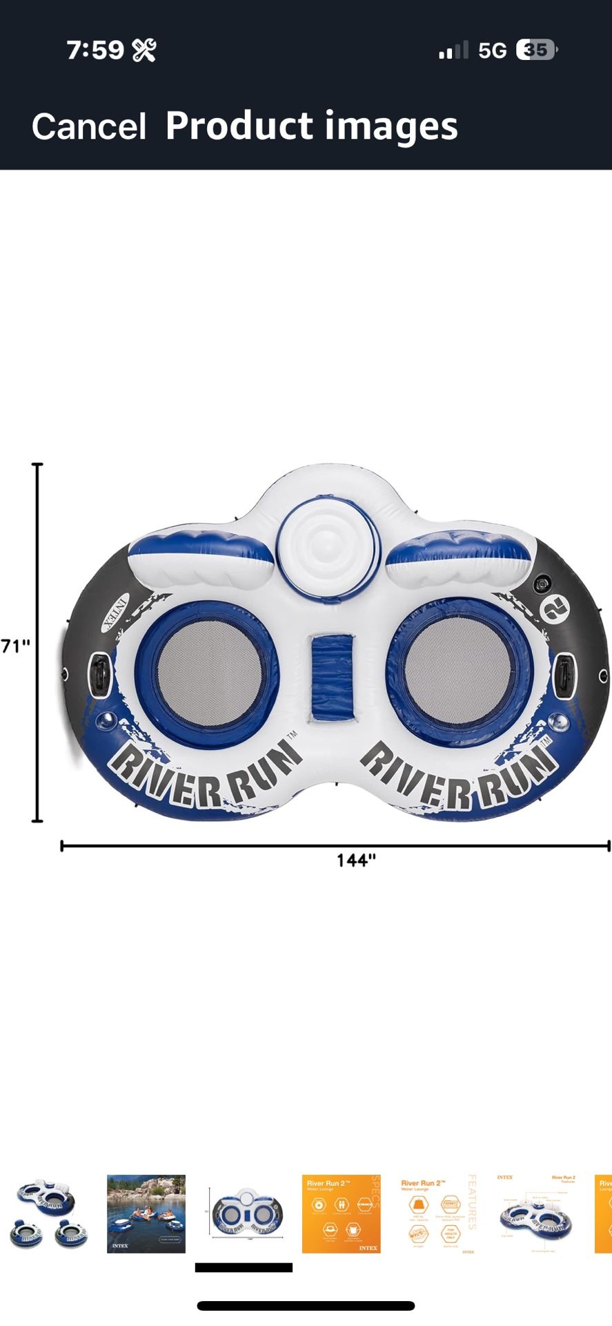 Intel Dual River Run Inflatable W/built In Cooler