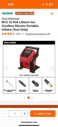 New Milwaukee M12 Compact inflator