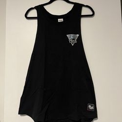 Victoria Secret Black Tank Top with Blue& Silver Sparkly Sequined Graphic