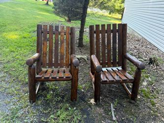 Amish made rustic, log rocking chairs