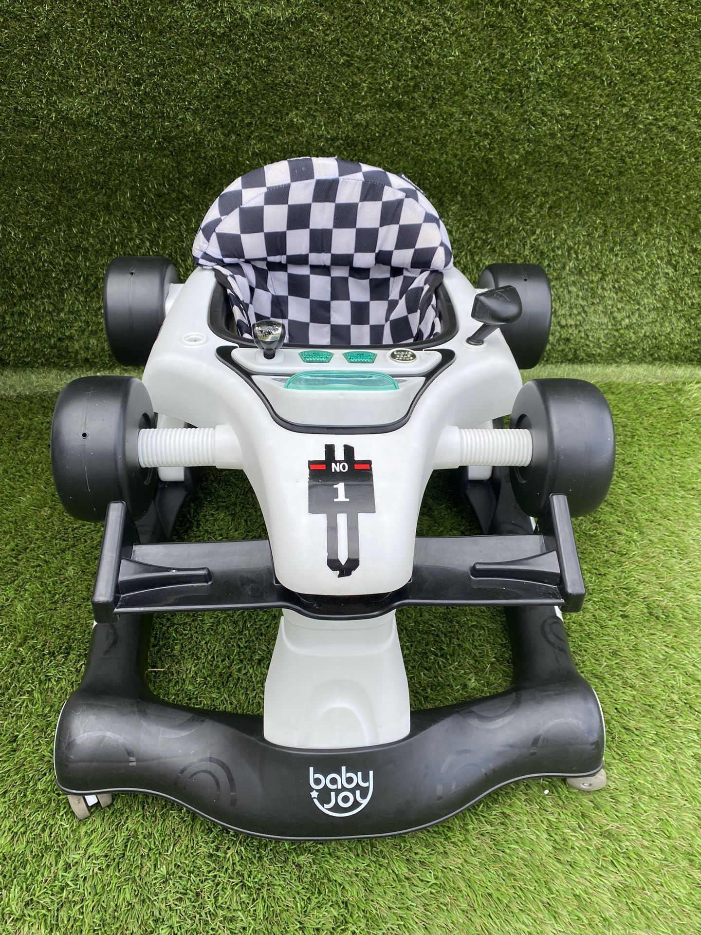 Baby Joy Race Car Baby Walker – Adjustable Height, Lights & Sounds