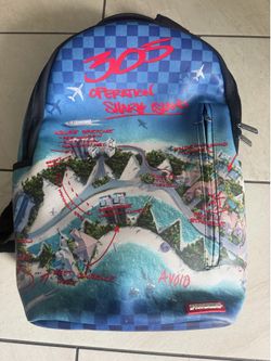 Sprayground The 305 Shark Island Backpack Rare Limited Edition DLXSV Bookbag Map