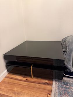Square black modern coffee table
