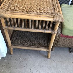 Patio Furniture Ottoman And Table  Rattan/ Wicker