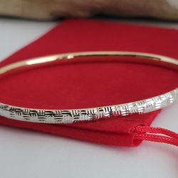 ❤️14k Fancy Solid White and Yellow Gold Tubular Design Bracelet, Millor Italy!/ Pulsera de Oro con Diseño Tubular! 👌🎁Post Tags: Pulsera de Oro