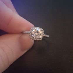 Moissanite Halo Ring