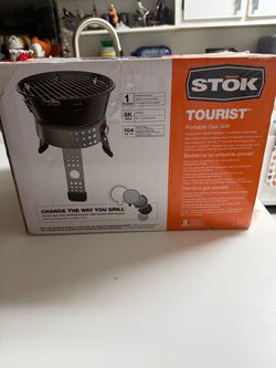 Stok Tourist 104 sq. in. Single Burner Portable Propane Gas Grill in Black with Insert Compatibility
