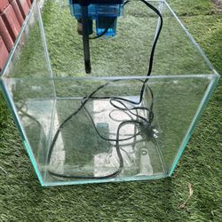 3 Gallon Rimless Fish Tank With Filter 