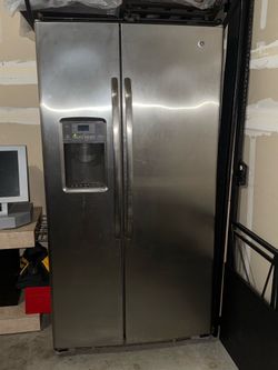 Stainless Steel GE Refrigerator Freezer