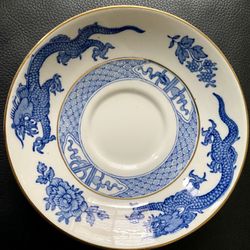 Blue Dragon Pattern Antique China - Set Of 4 Cups & Saucers