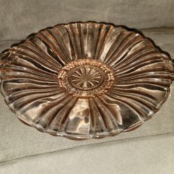 Anchor Hocking Pink Depression Glass "Old Cafe" Closed Handle Candy Mint Dish 