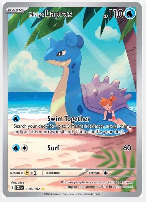 Misty's Lapras Pokemon Card