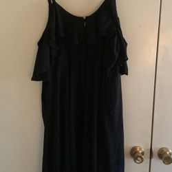Women's Black Torrid Cold Shoulder Knee Length Dress W/Adjustable Straps Size 18