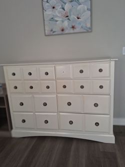 White tall dresser