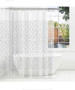 Clear holographic shower curtain