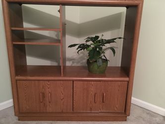 Solid oak cabinet with storage