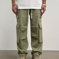 Men’s Wide Leg Baggy Cargo Jogger Pants 