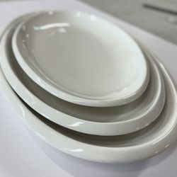 White Plate Porcelain Oval 