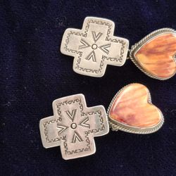 Native American Sterling Silver Earrings 
