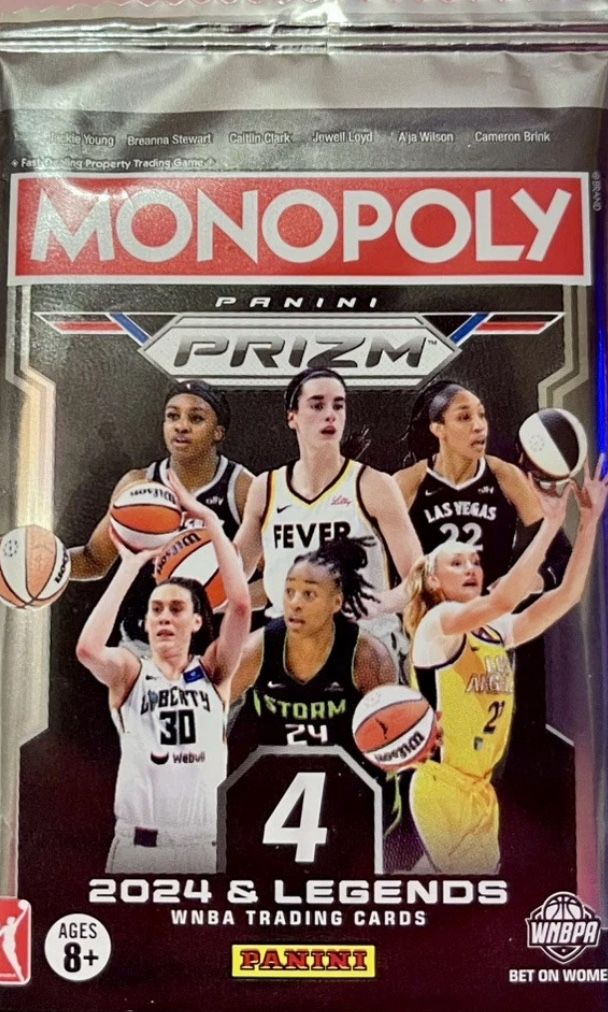 2024 Monopoly Panini Prizm WNBA Basketball Factory Sealed Booster Pack-4 cards