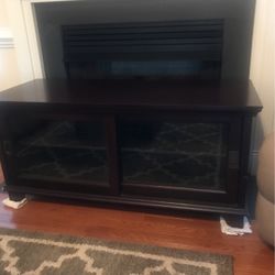 Tv Stand With Storage Space, Dark Wood Color