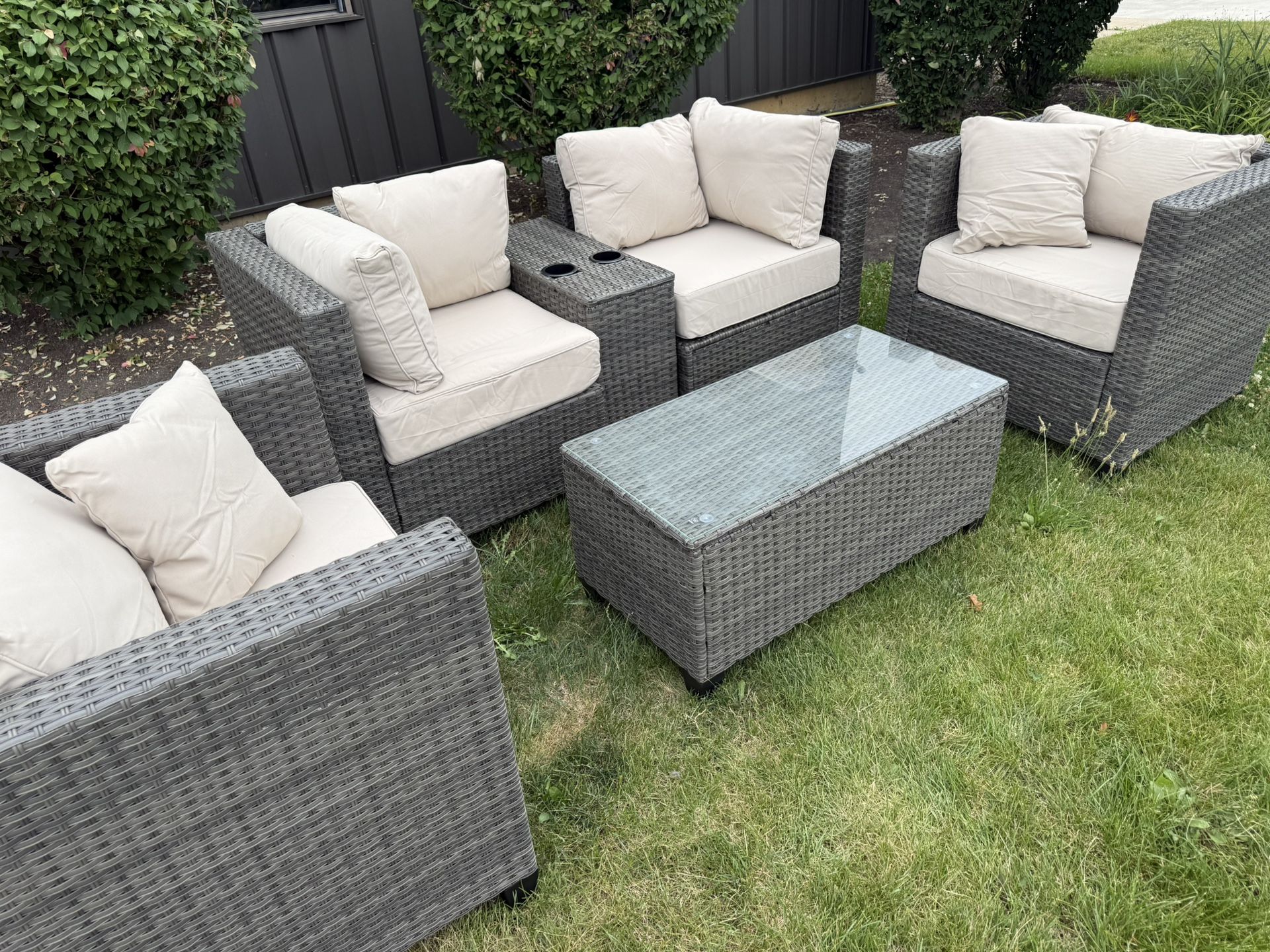 6 Piece Outdoor Jumbo Size Patio Furniture Set