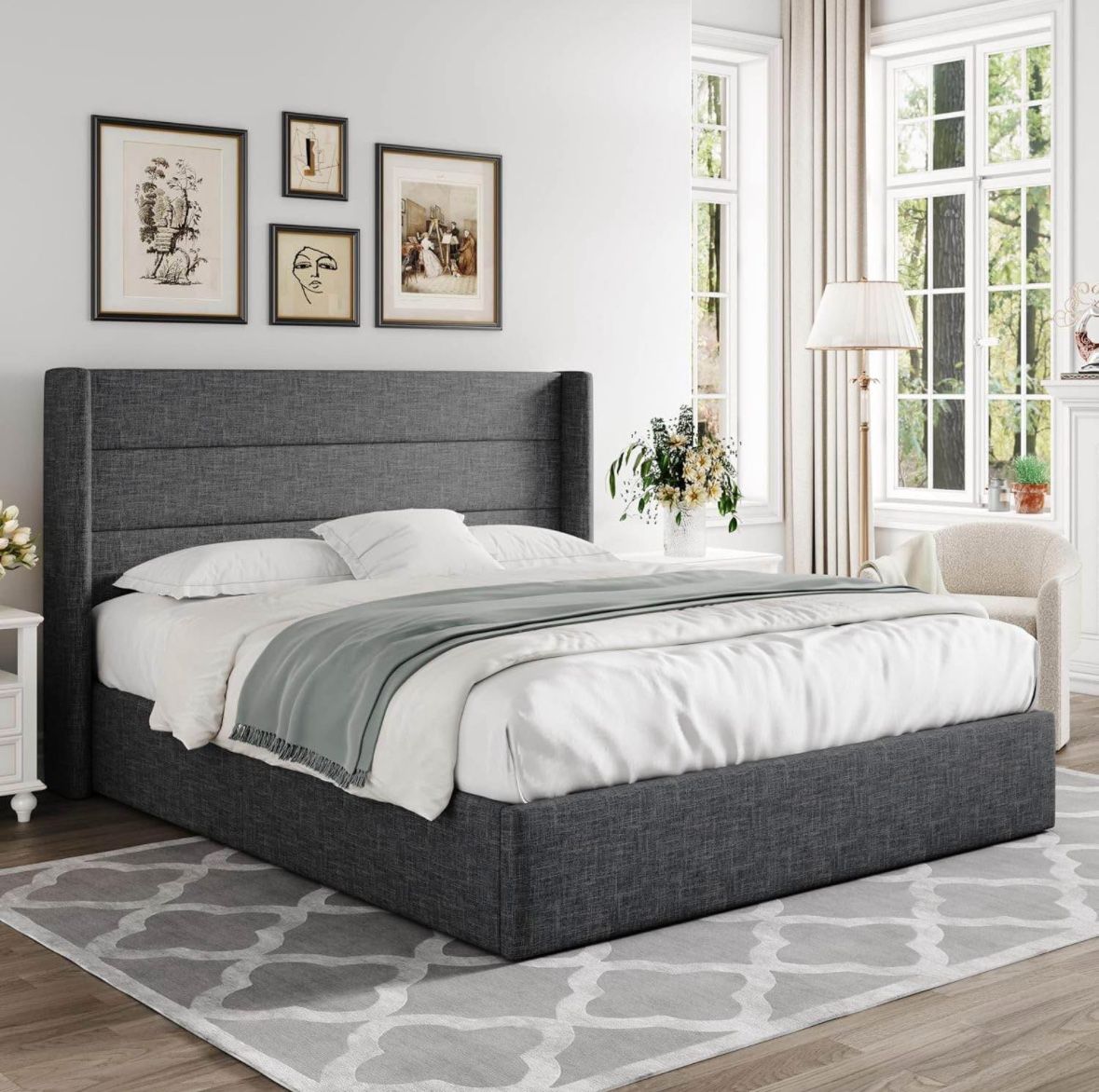 Full size lift up storage bed frame