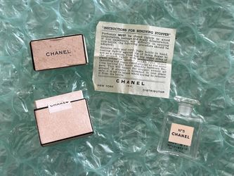 Vintage rare CHANEL No 5 Empty Perfume bottle 1950s, box And paperwork