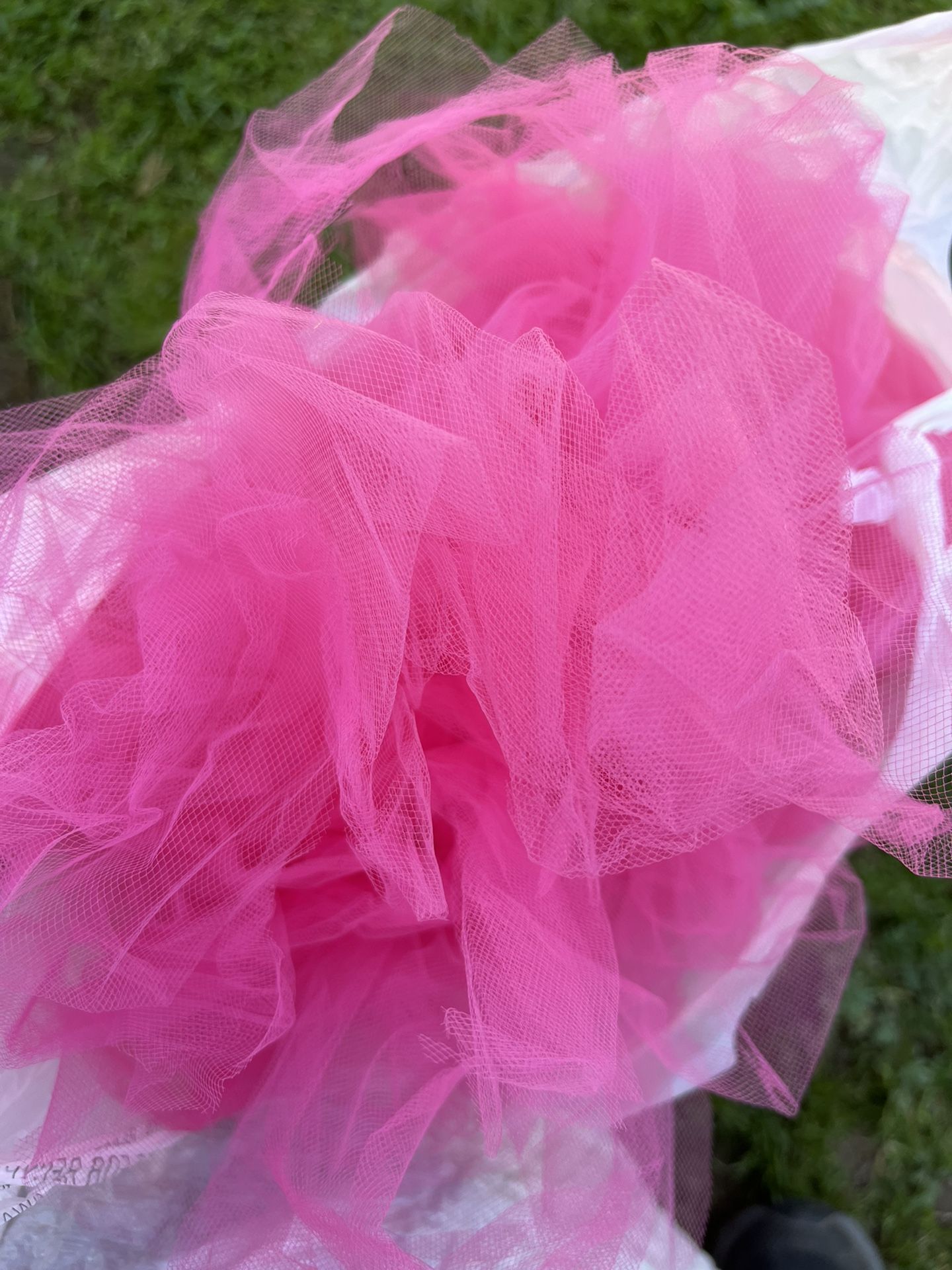 Hot Pink Tulle Table Skirt