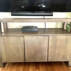 Wood Media Console / Buffet with 3-Door Storage 