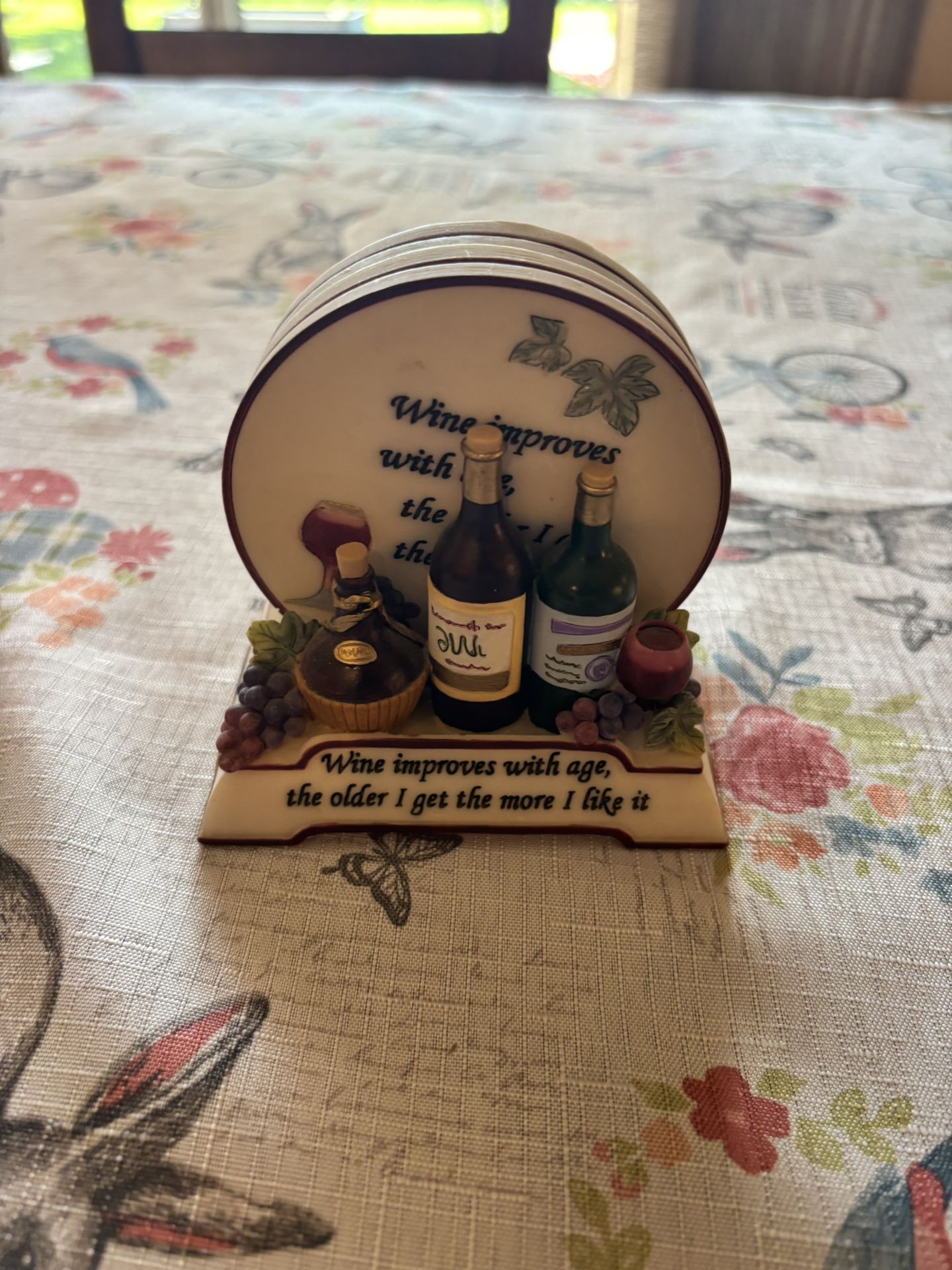 COASTERS SET OF 4 WINE GRAPE VINE 3D STAND SHUDEHILL Vintage