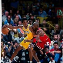 Air Jordan vs. The Black Mamba Goat Debate On Court Duel Wall Tapestry 20"× 28"