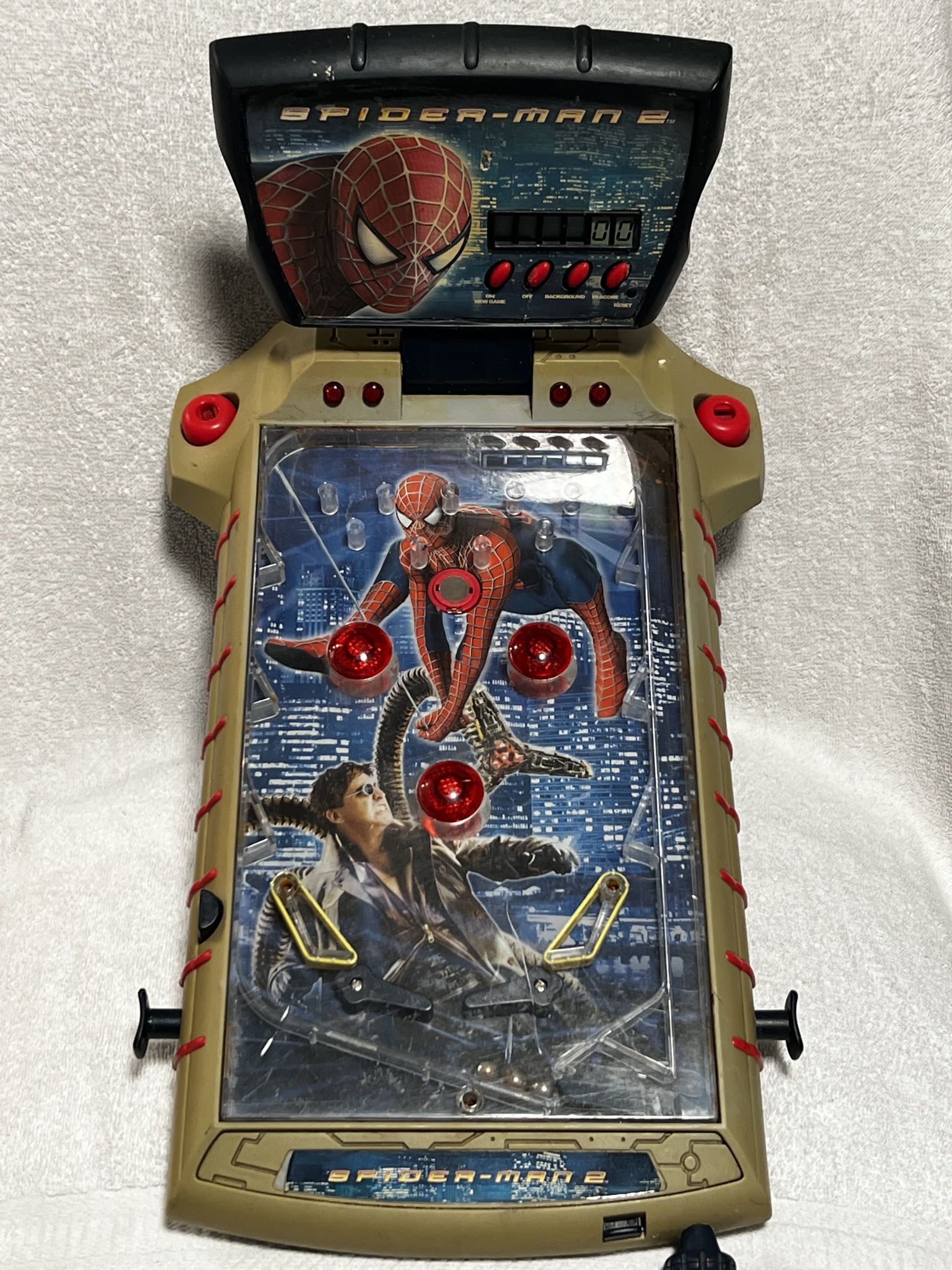 Vintage Spider-Man 2 Electronic Tabletop Pinball Machine (Tested & Working) by Marvel & RadioShack