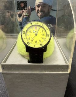 Victorinox Swiss Army Tennis Ball Display Watch NOS Yellow Dial New in Box