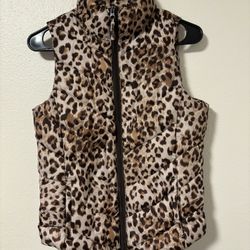 Womens Cheetah Puffer Vest