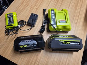 Ryobi 40V Lithium Battery and Charger Lot