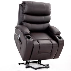 Power Lift Recliner Chair with Massage and Heat for Elderly, with 2 Cup Holders