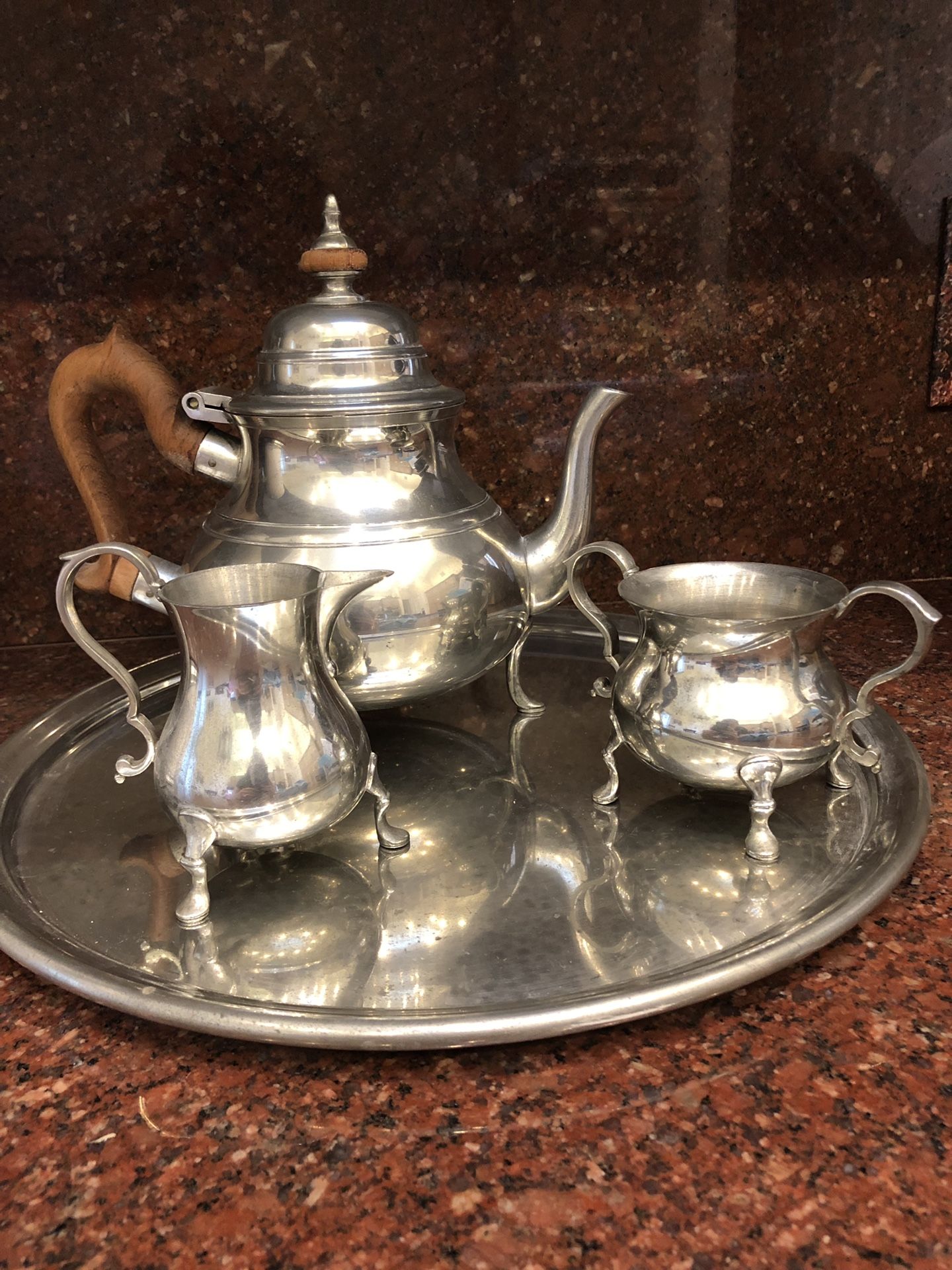 *Vintage!! Antique* Williamsburg Kirk Stieff pewter 4 piece tea set $save$$