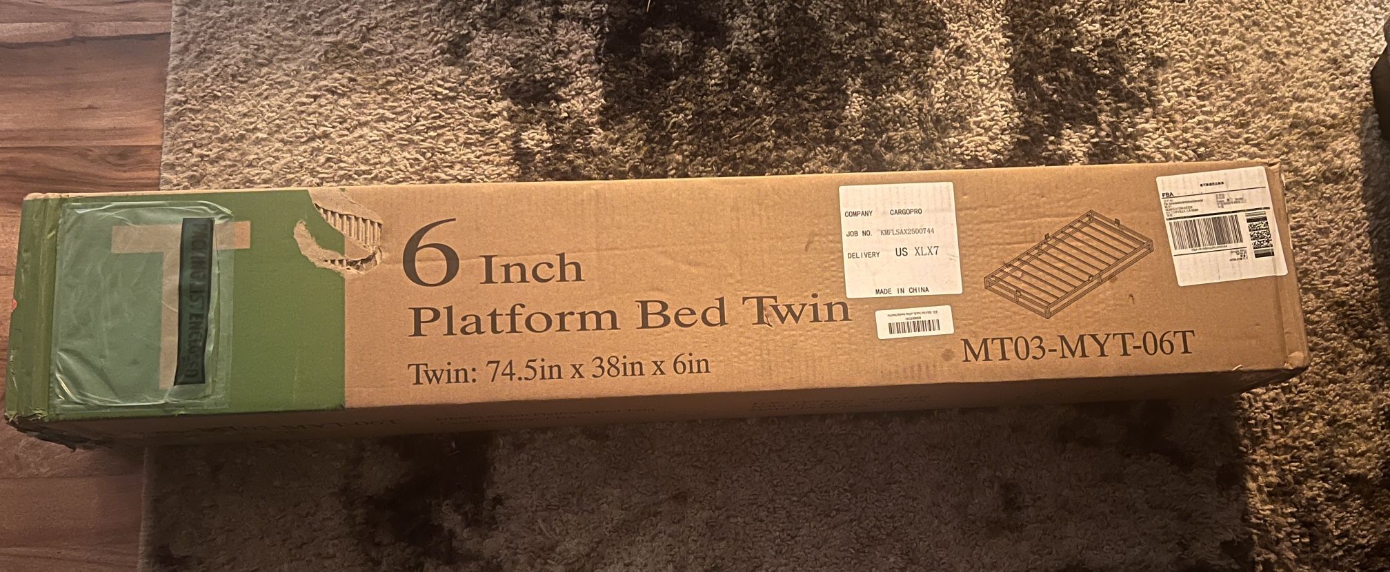 New! Platform Twin Bed With New Mattress