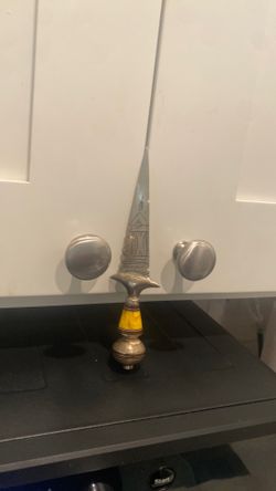 Antique Rare Magnificent African Tuareg Dagger, Early 20TH, Dated, Double Signed