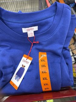 NWT Esprit Women's XXL Logo Fleece Crewneck Blue Viral 80's Vintage